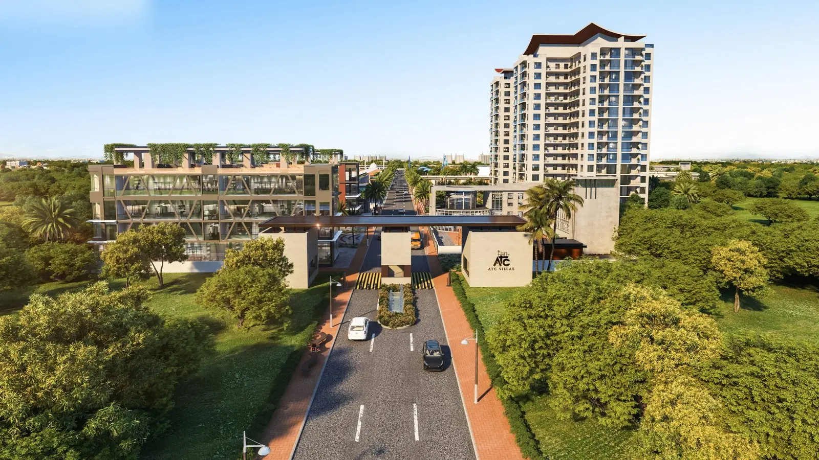 ATC Villas. Main gate, Bosan Road
